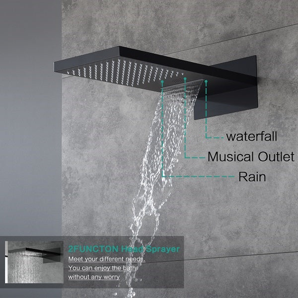 Cascada Luxury 9"x22” Music LED Shower Head set - Image 11
