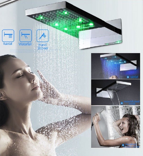 Cascada Veneto Luxury 9"x22” LED Shower Set with Digital LCD Touch Screen - Image 3