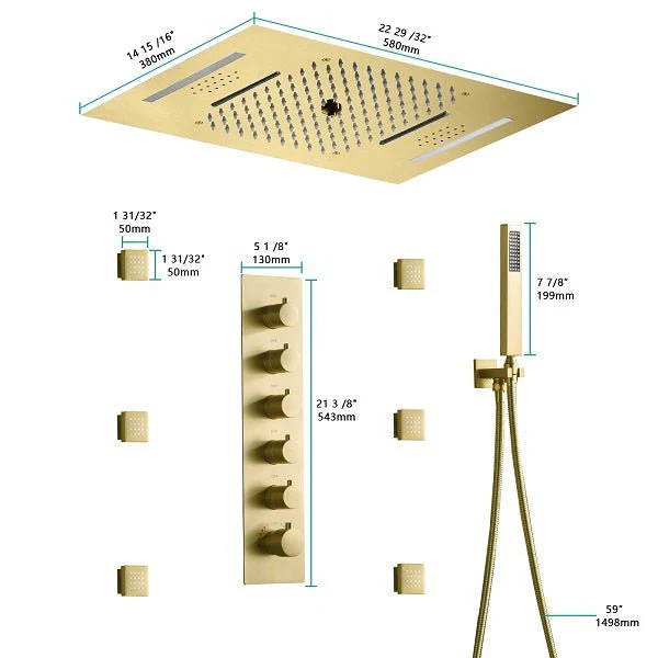 Cascada Lido Luxury 15"x23” Music LED shower system - Image 6