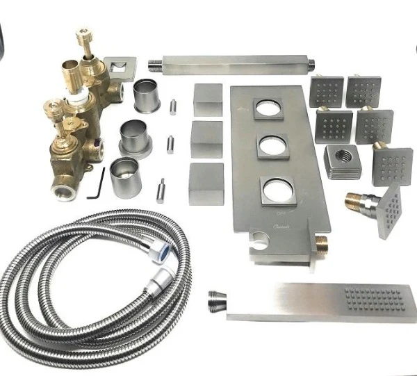 Cascada Luxury Thermostatic 14"x20" LED Shower system with 3 Way Mixer - Image 12