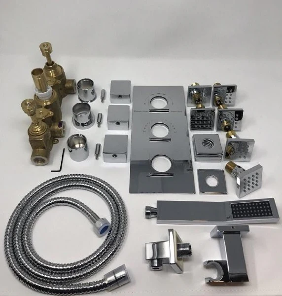 Cascada Luxury Thermostatic 14"x20" LED Shower system with 3 Way Mixer - Image 15