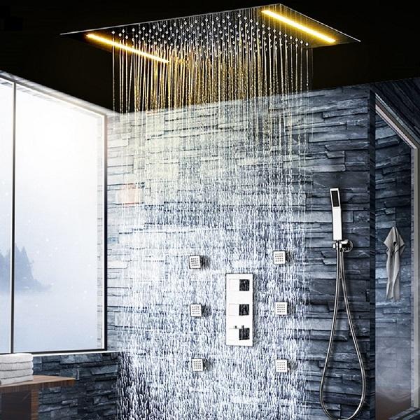 Cascada Luxury Thermostatic 14"x20" LED Shower system with 3 Way Mixer - Image 2