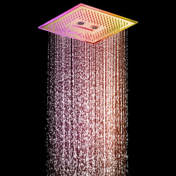 Cascada Maui 16" Brushed Gold LED Music Dual Shower Head System - Image 5