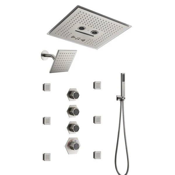 Cascada Maui 16" Brushed Nickel LED Music Dual Shower Head System - Image 6