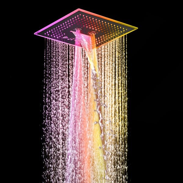Cascada Maui 16" Matte Black LED Music Dual Shower Head System - Image 3