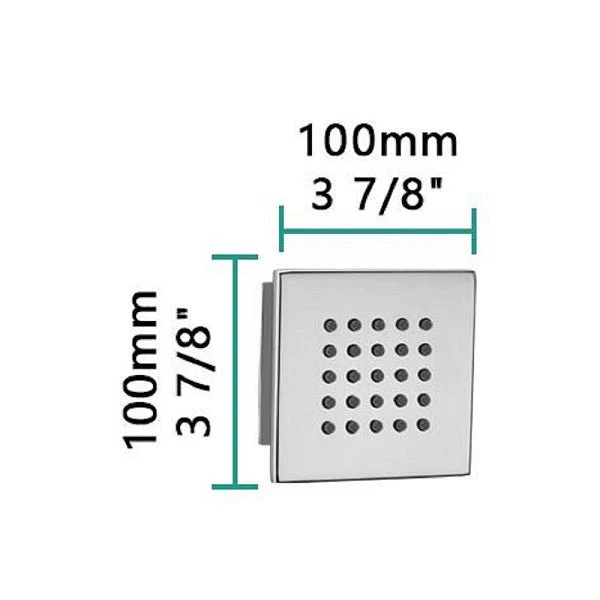 Cascada Modern Design 4” Square Body Spray Shower Jet - Image 35