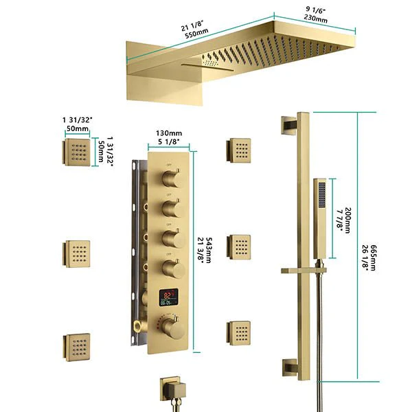 Cascada Naples 9"x22" LED Digital Music Shower System - Image 6