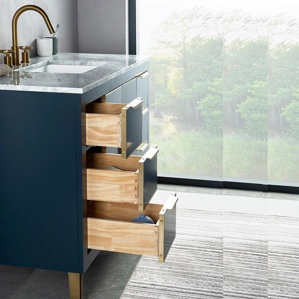 Cascada New York 48" Single Bathroom Vanity Freestanding Wood Vanity With Marble Top - Image 8