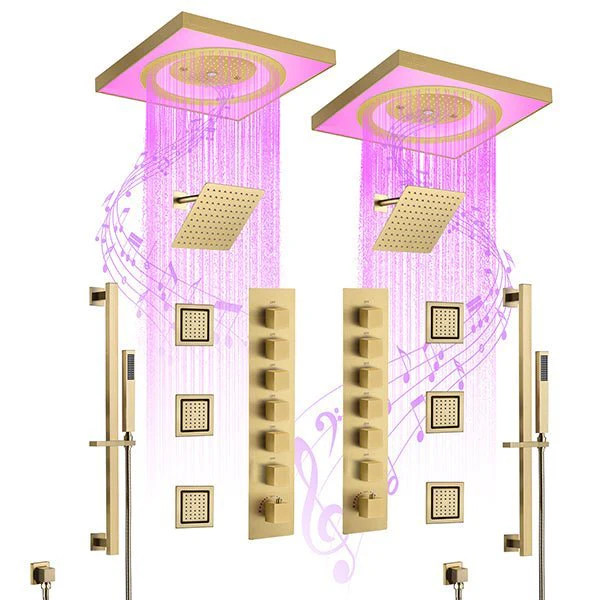 Cascada Perla 24" LED Music Shower System with Dual Showerheads and Body Jets - Image 18