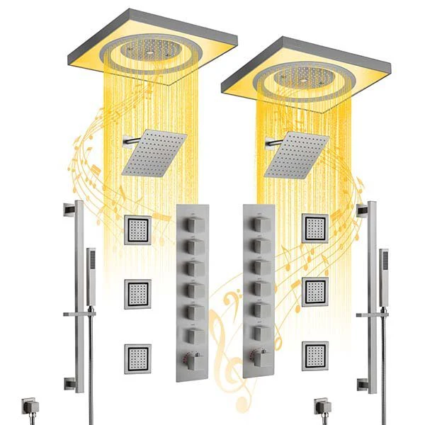 Cascada Perla 24" LED Music Shower System with Dual Showerheads and Body Jets - Image 19