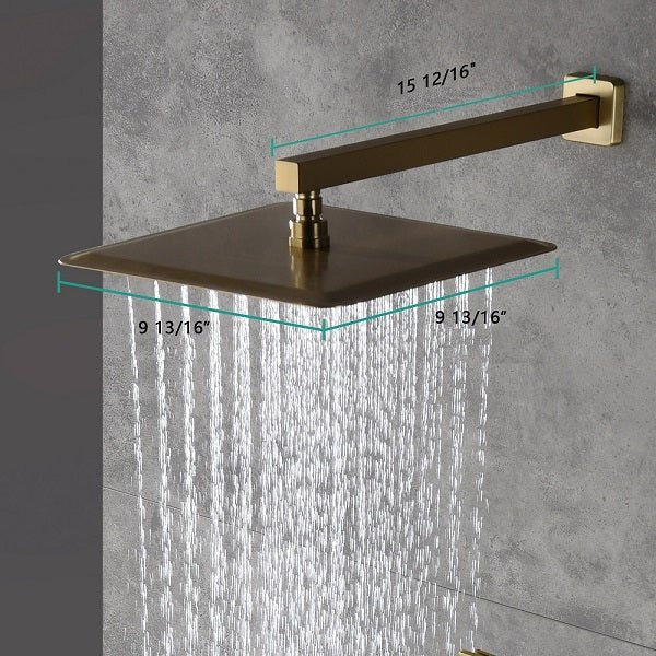 Cascada Pompeii 12" Brushed Gold Shower Set - Image 9