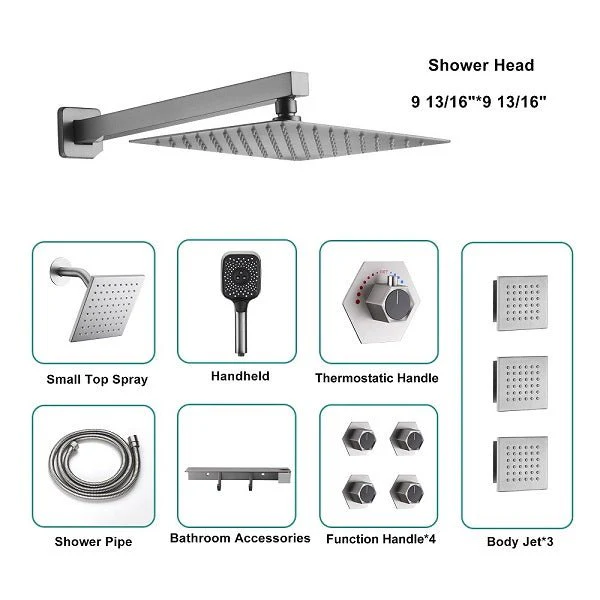 Cascada Pompeii 12" Brushed Nickel Shower Set - Image 4