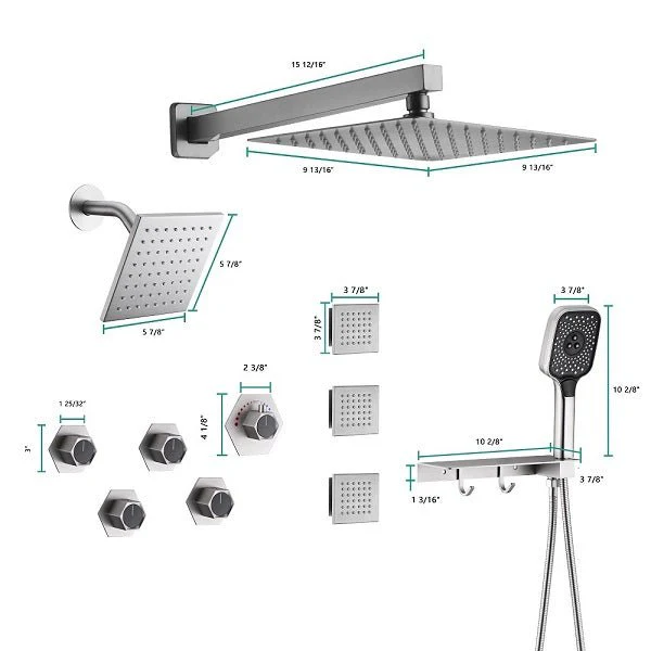 Cascada Pompeii 12" Brushed Nickel Shower Set - Image 7