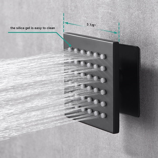 Cascada Pompeii 12" Matte Black Shower Set - Image 4