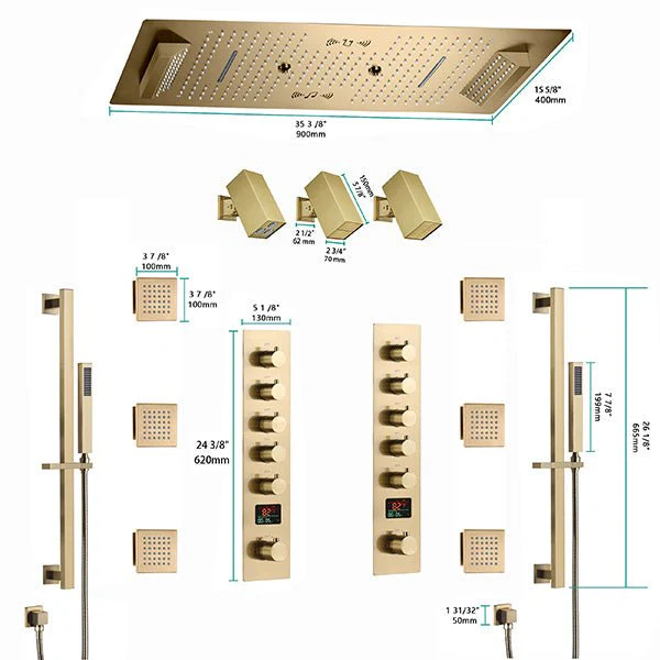 Cascada Portofino 16"x36" LED Music Dual Shower System - Image 14