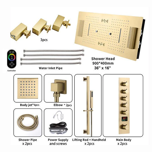 Cascada Portofino 16"x36" LED Music Dual Shower System - Image 17