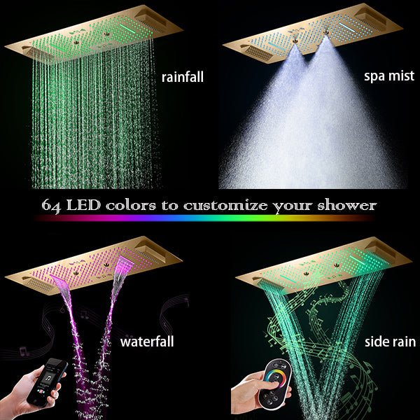 Cascada Portofino 16"x36" LED Music Dual Shower System - Image 6