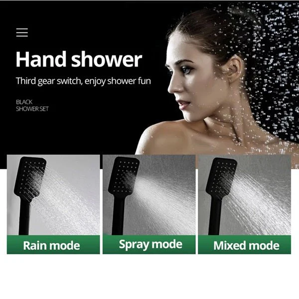 Cascada Rubinetto 10" Matte Black Thermostatic Shower Faucet - Image 3