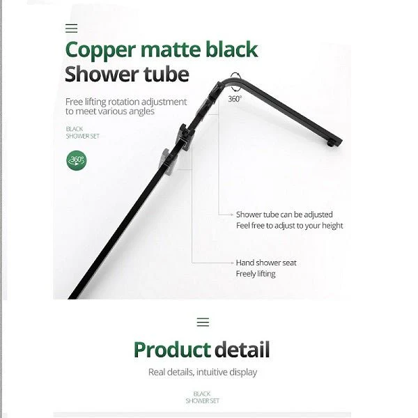 Cascada Rubinetto 10" Matte Black Thermostatic Shower Faucet - Image 6