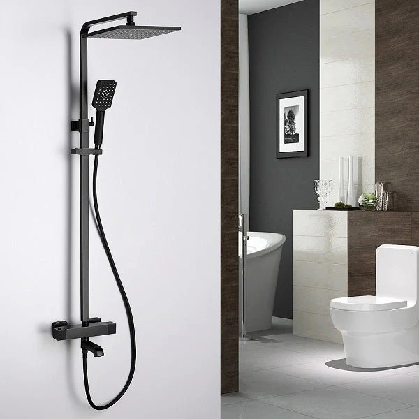 Cascada Rubinetto 10" Matte Black Thermostatic Shower Faucet - Image 9