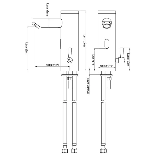 Cascada SensiFlow Elite Sensor Faucet with Hot & Cold Mixer - Image 2