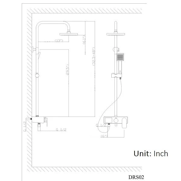 Cascada Serena 8" Digital Shower Faucet Set Chrome Finish - Image 9