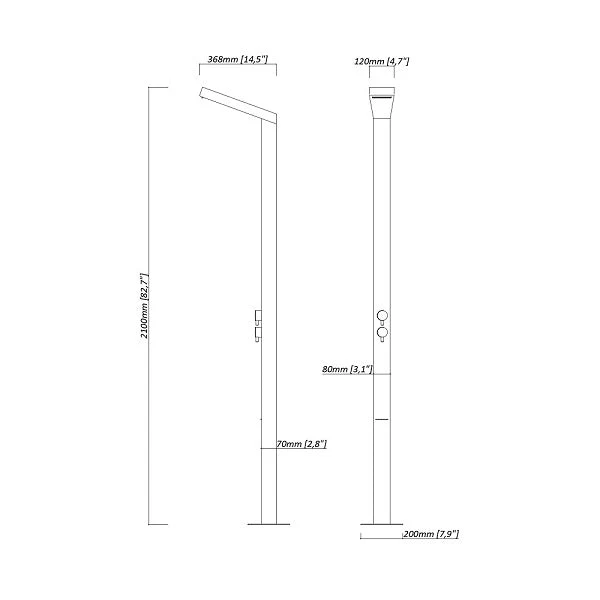 Cascada Showers Outdoor Shower Panel: Brushed Stainless Steel Finish for a Sleek and Stylish Look - Image 5