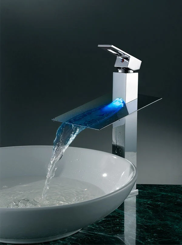 Cascada Showers Toscana LED Illuminated Waterfall Vessel Sink Faucet - Image 3