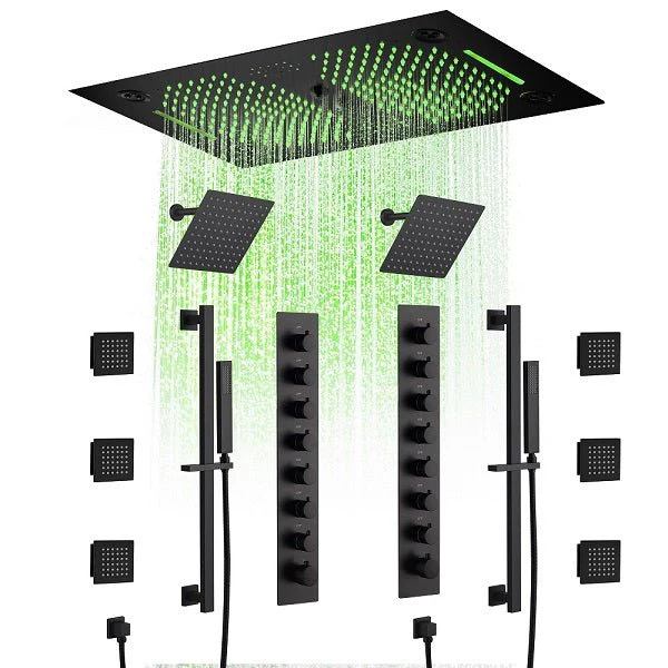 Cascada Sicilian 16"x28" Music LED Waterfall Shower System with Dual Rain Showerheads - Image 10