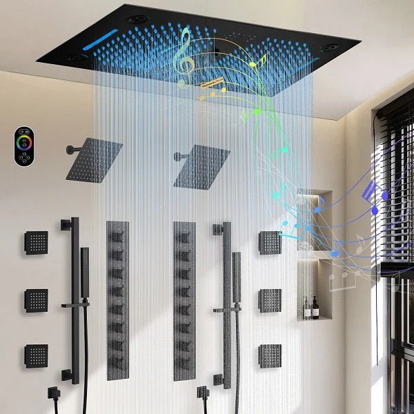 Cascada Sicilian 16"x28" Music LED Waterfall Shower System with Dual Rain Showerheads - Image 11