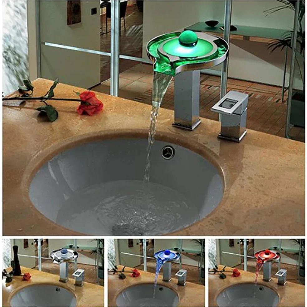 LED Waterfall Sink Faucet