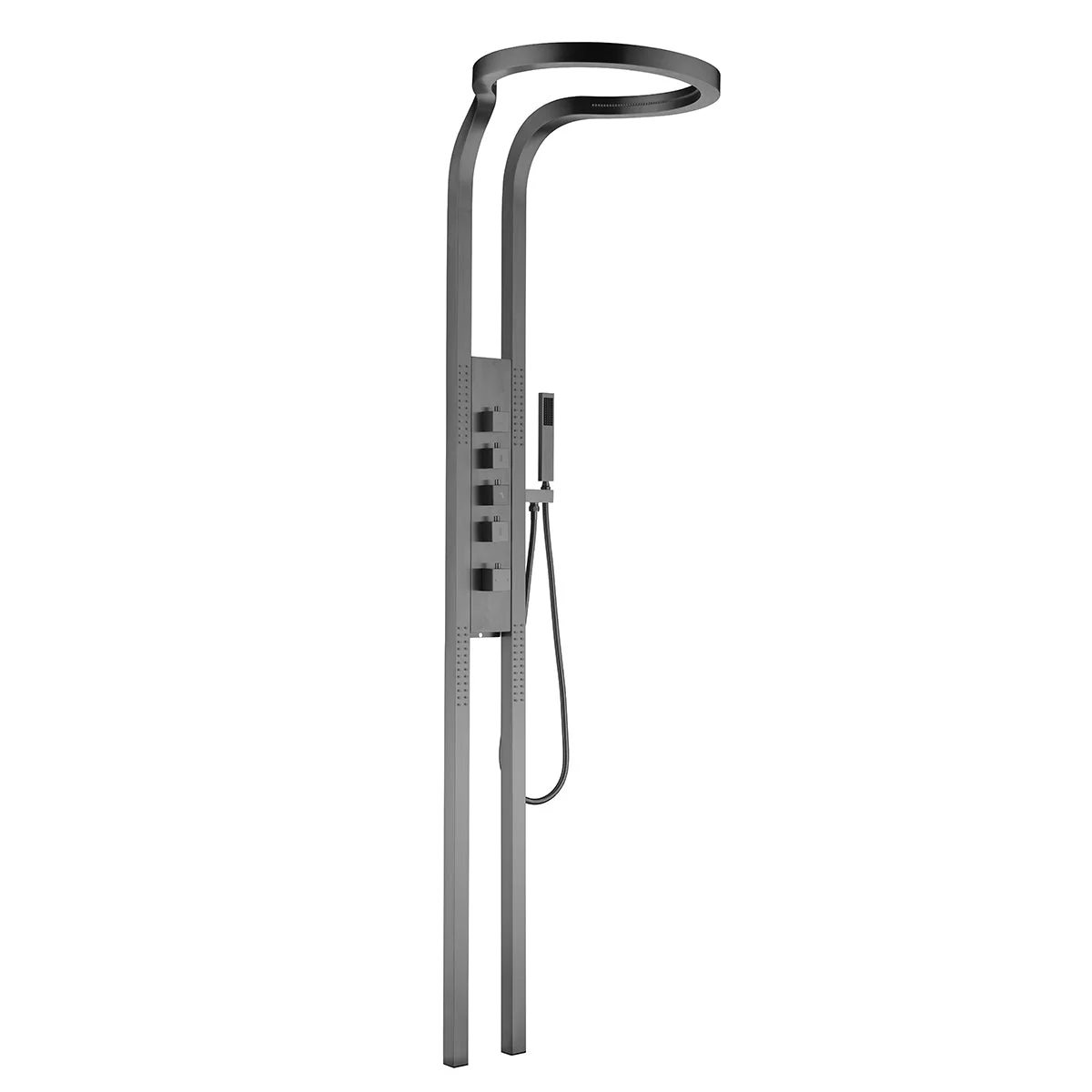 Cascada AquaTech Elite 80” High-Tech Shower Panel with Dual Back Jets - Gun Metal Finish - Image 10
