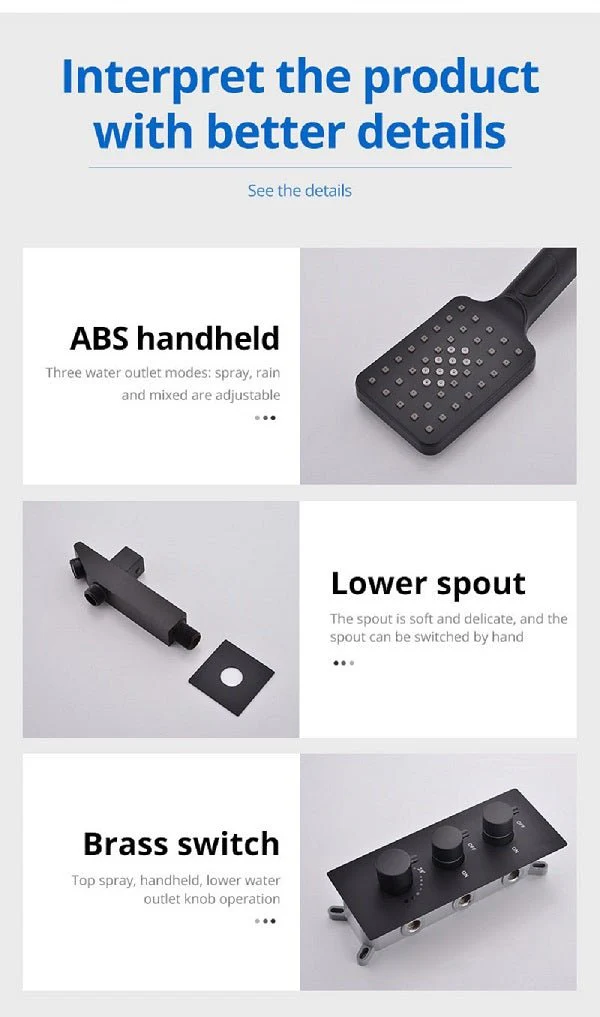 Cascada 14"x20" LED Shower System with 2-Way Thermostatic Valve - Image 20