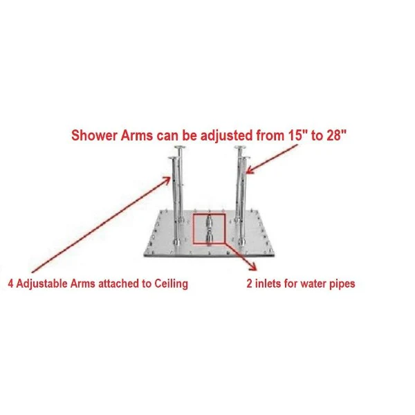 Cascada Tuscany 16"x31" Shower System: LED Rainfall, Massage Jets, Thermostatic - Image 7