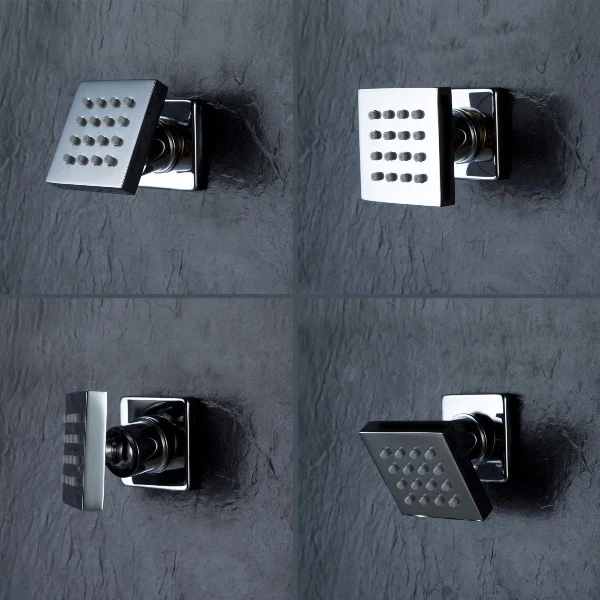 Cascada Tuscany 40" Luxury Bathroom Shower Set with LED Rainfall Head, Thermostatic Control, and 6 Massage Jets - Image 4
