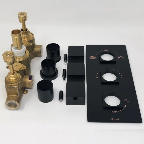 Cascada Tuscany Thermostatic 3-Handle Shower Mixer Valve - Sleek Modern Design
