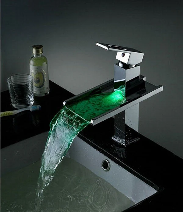 Cascada Venezia Chrome LED Waterfall Bathroom Faucet - Image 3
