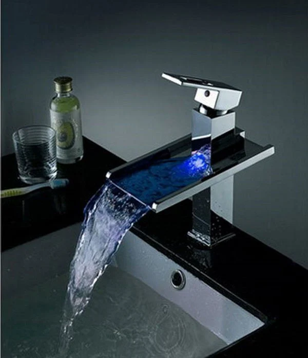 Cascada Venezia Chrome LED Waterfall Bathroom Faucet - Image 4