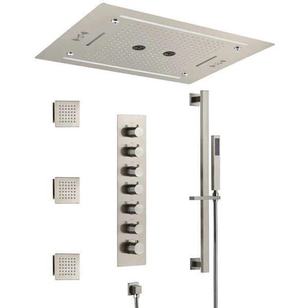 Cascada Venice 23"x31" Brushed Nickel Bluetooth LED Shower System - Image 11