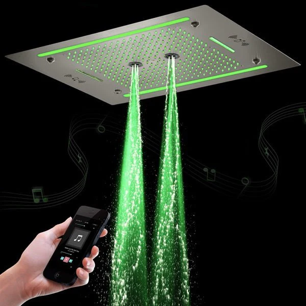 Cascada Venice 23"x31" Brushed Nickel Bluetooth LED Shower System - Image 13