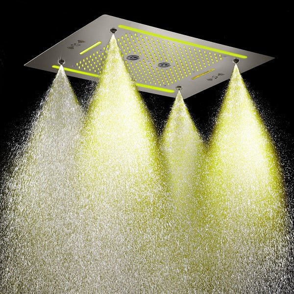 Cascada Venice 23"x31" Brushed Nickel Music LED Showerhead - Image 3