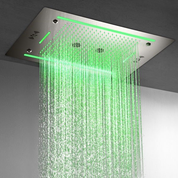 Cascada Venice 23"x31" Brushed Nickel Music LED Showerhead - Image 8