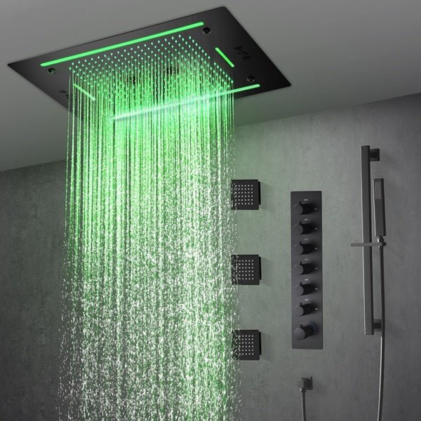 Cascada Venice 23"x31" Matte Black LED Shower System - Image 13