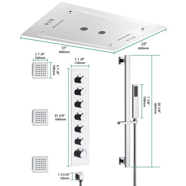 Cascada Venice 23"x31" Music LED Shower System - Image 6