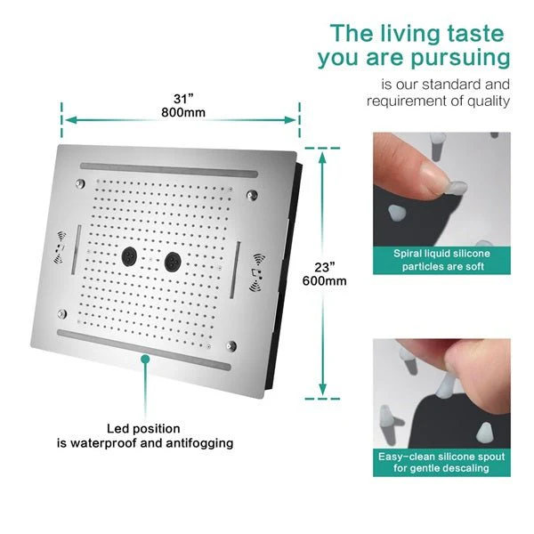Cascada Venice 23"x31" Music LED Shower System - Image 8