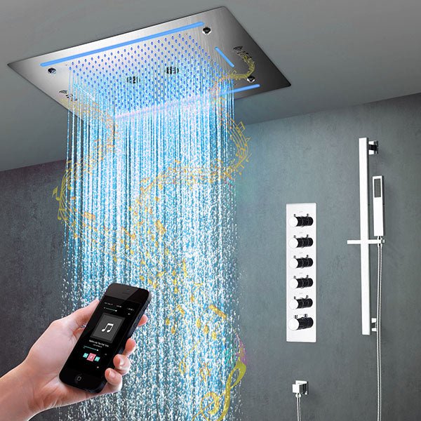 Cascada Venice Luxury 23" x 31" LED Recessed Ceiling Shower System - Image 2