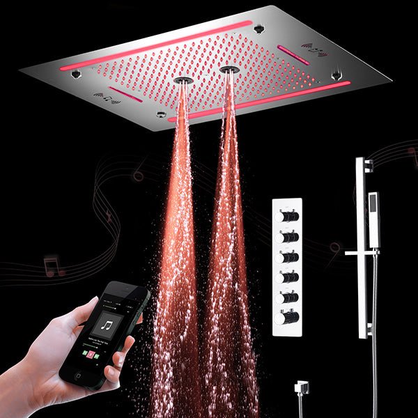 Cascada Venice Luxury 23" x 31" LED Recessed Ceiling Shower System - Image 4