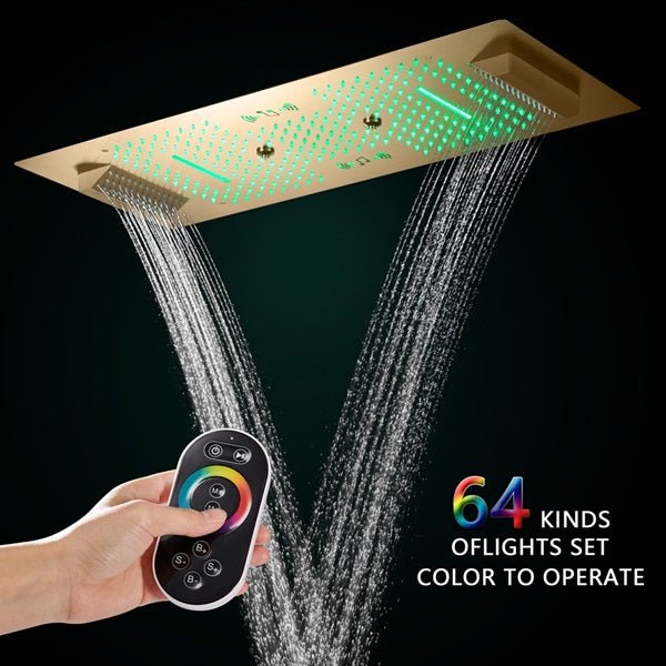 Cascada Verona 16"x36" Brushed Gold Music LED Digital Shower System - Image 6