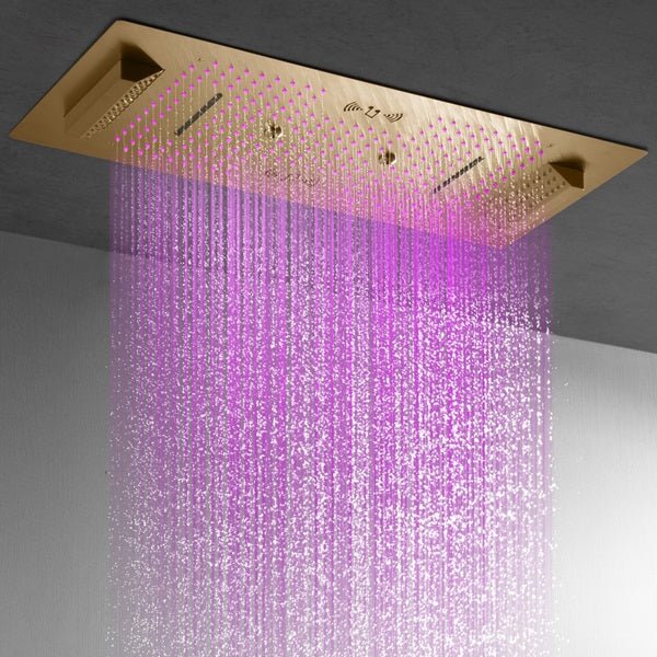 Cascada Verona 16"x36" Brushed Gold Music LED Digital Shower System - Image 9