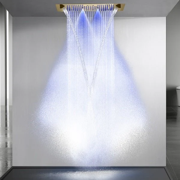 Cascada Verona 16"x36" Brushed Gold Music LED Showerhead - Image 6